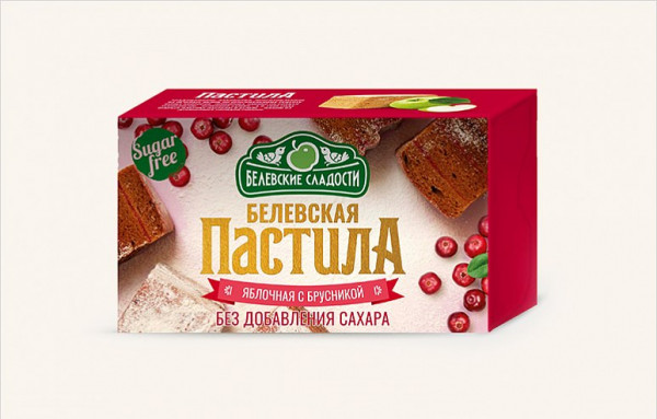 №2 Пастила  200г диетическая с КЛЮКВОЙ, НОВЫЙ ФОРМАТ (4*50г)    в Евпатории