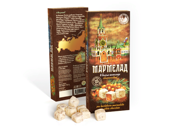 №2 Сладарт Мармелад Облепиховый в белом шоколаде МОСКВА, 150г в Евпатории