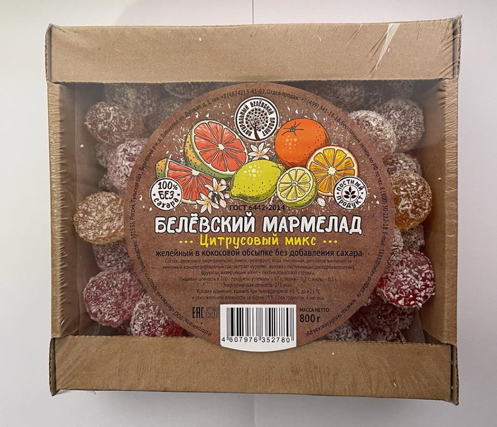  Мармелад белевский на фруктозе 800г "Цитрусовый микс"    в Евпатории