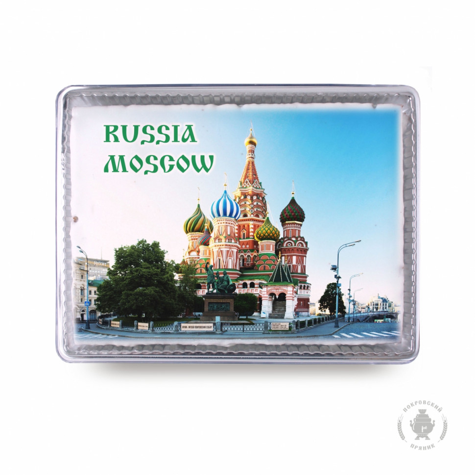  Пряник 600г RUSSIA MOSCOW с фотопечатью (в подарочной пластиковой упаковке)  в Евпатории