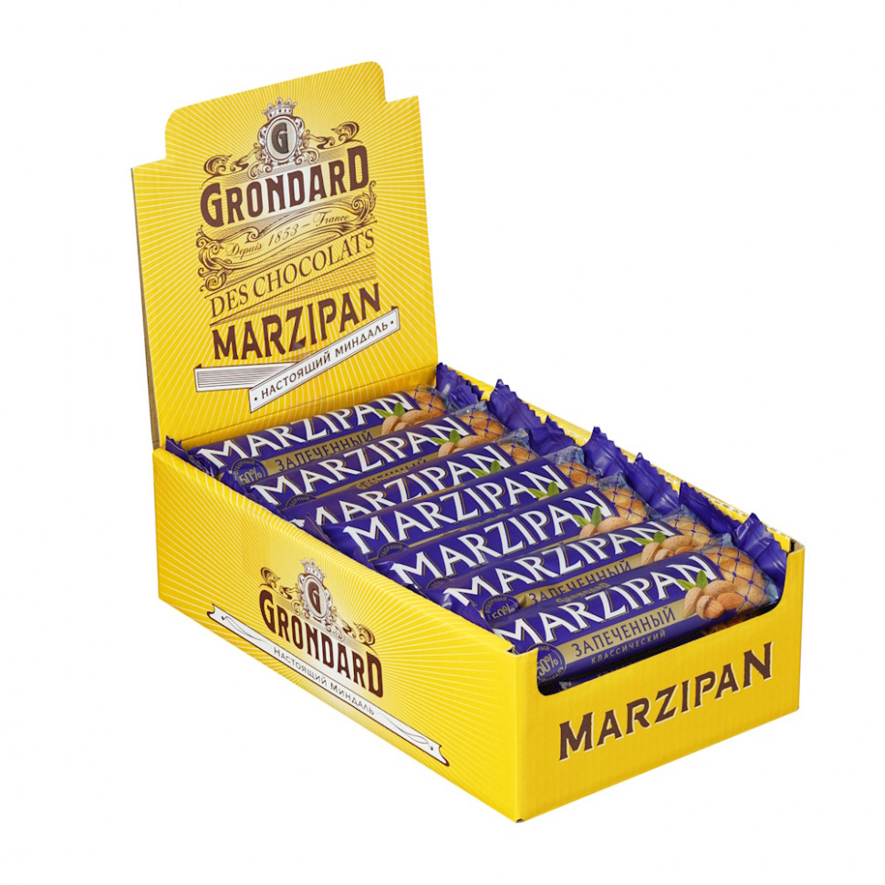  TM Grondard   (11161) Батончики НЕглазированные Марципановые Запечённые, (28шт по 40г)    в Евпатории