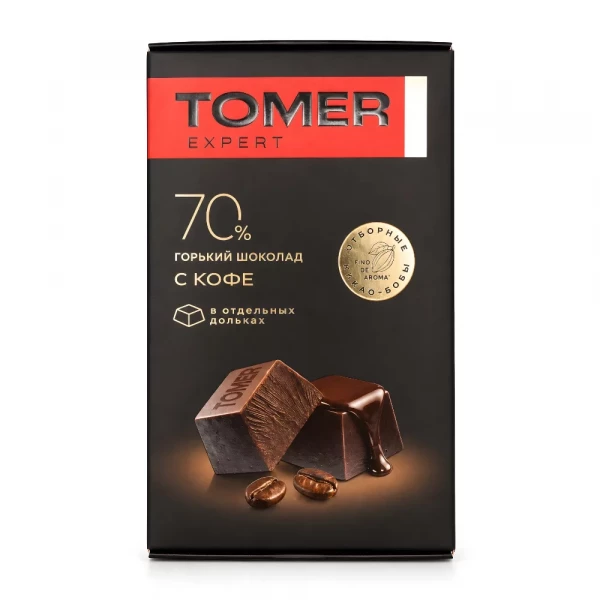 №1 Фабрика Томер  Горький (70%) шоколад с КОФЕ, 90г  в Евпатории